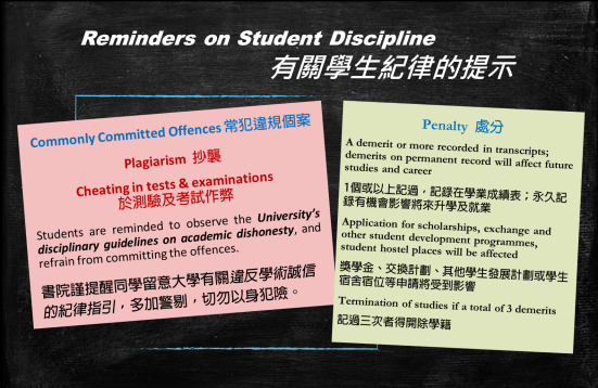 Reminders on Student Discipline